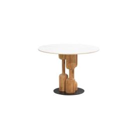 Mesa Redonda Comedor Moderno DKD Home Decor Blanco Natural 106 x 76 x 106 cm Precio: 561.50000027. SKU: B12BBE9HFP