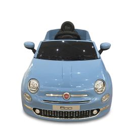 Tachan Fiat 500 6V Coche Eléctrico Infantil con Radio Control 2.4G y Mando para Padres, Batería Recargable, Luces, Sonidos y USB Azul