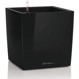 Maceta LECHUZA Cube Premium 40 - juego completo, negro brillante Maceta LECHUZA Cube Premium 40 - juego completo, negro brillante