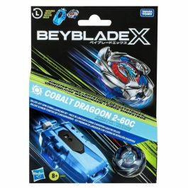 Hasbro Beyblade X Pack Cobalt Dragoon 2-60C con lanzador de cuerdas de lujo, trompo de giro a la izquierda, HASG1491EU4