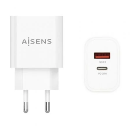 Aisens Cargador 1xUSB-C PD3.0, 1xUSB-A QC3.0 20W Blanco Precio: 4.49999968. SKU: B174JEX99N