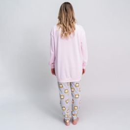 Pijama Largo Cotton Brushed Garfield Rosa Claro