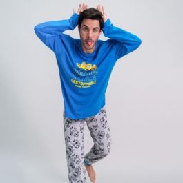 Pijama Largo Single Jersey Minions Azul