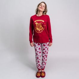 Pijama Largo Single Jersey Harry Potter Rojo Oscuro
