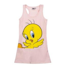 Vestido Single Jersey Accesorios Looney Tunes Piolin Rosa