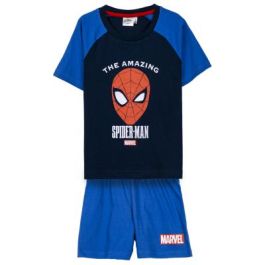 Pijama Corto Single Jersey Spiderman Azul