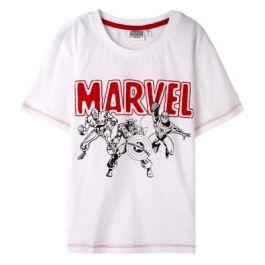 Camiseta de Manga Corta Infantil Marvel Blanco 6 Años