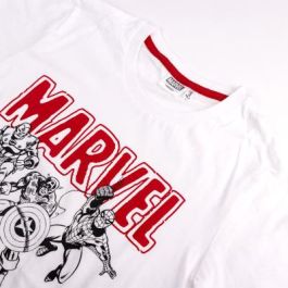 Camiseta de Manga Corta Infantil Marvel Blanco 8 Años