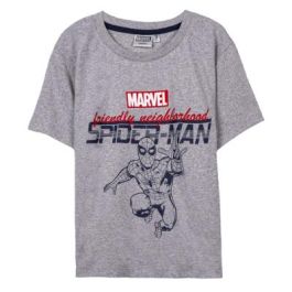 Camiseta de Manga Corta Spider-Man Gris Infantil 8 Años