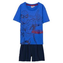 Pijama Corto Single Jersey Spiderman Azul