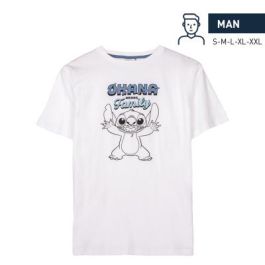Camiseta de Manga Corta Hombre Stitch Blanco M