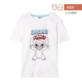 Camiseta de Manga Corta Stitch Blanco 4 Años