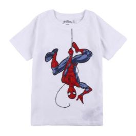 Camiseta de Manga Corta Infantil Spider-Man Blanco 6 Años