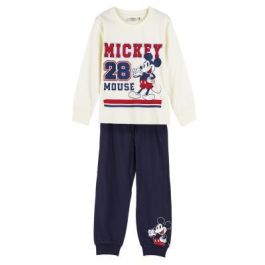 Pijama Largo Single Jersey Mickey Beige
