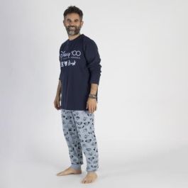 Pijama Largo Single Jersey Disney 100 Azul Oscuro