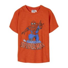 Camiseta Corta Single Jersey Spiderman Naranja