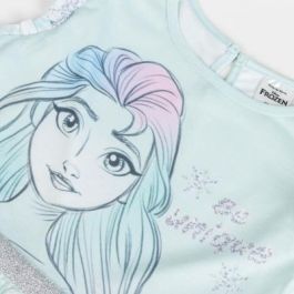 Vestido Single Jersey Fantasia Frozen Turquesa