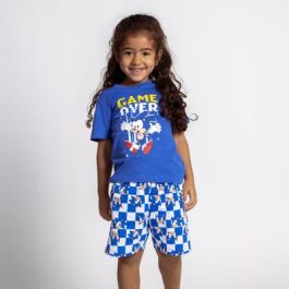 Pijama Corto Single Jersey Sonic Azul