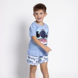 Pijama Corto Single Jersey Stitch Azul