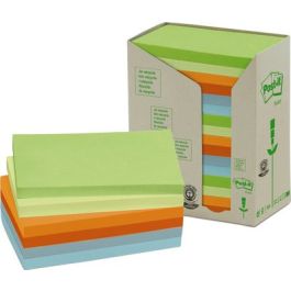 Pack 16 Blocs 100 Hojas Notas Recicladas Adhesivas 76X127Mm Colores Surtidos Pastel 655-1Rpt Post-It 7100259665