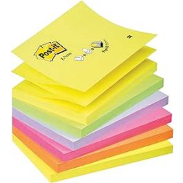 Pack 12 Blocs 100 Hojas Z-Notes Adhesivas 76X76Mm Colores Surtidos Flúor R330-Nr Post-It 7100290154