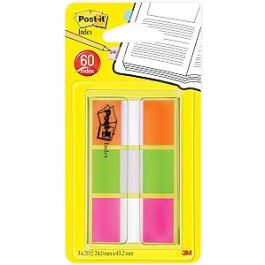 Post-It Index marcadores 1 pulgada - dispensaor 3 colores y 20 marcadores por color