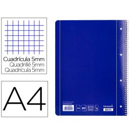 Cuaderno Espiral Liderpapel A4 Micro Serie Azul Tapa Blanda 80H 80 gr Cuadro5 mm Con Margen 4 Taladros Azul 5 unidades Precio: 14.49999991. SKU: B16WKWLTBX