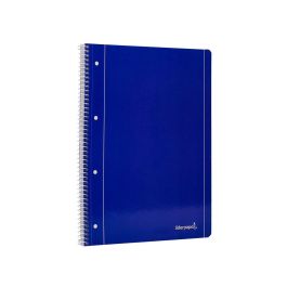 Cuaderno Espiral Liderpapel A4 Micro Serie Azul Tapa Blanda 80H 75 gr Liso Con Margen 4 Taladros Azul 5 unidades
