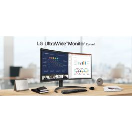 Monitor Profesional Ultrapanorámico Curvo LG 34WR55QC-B 34"/ WQHD/ Regulable en altura/ Negro