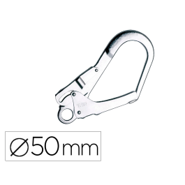Faru Gancho de Seguridad de Acero Galvanizado con Cierre Automático, Apertura 50 mm, para Conexión de Cables y Cuerdas, Fuerza 23 kN