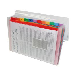 Carpeta Liderpapel Clasificador Fuelle 42159 Polipropileno A4 Tte 2 Huecos Tarjetas Spectrafile 13 Dpto