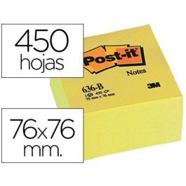 Bloc De Notas Adhesivas Quita Y Pon Post-It 76x76x45 mm Cubo Color Amarillo 450 Hojas Precio: 6.9900006. SKU: B122ZMESLY