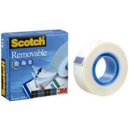 Cinta Adhesiva Scotch Magic Invisible Removible 33 Mt X 19 mm 12 unidades