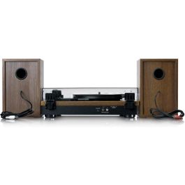 Lenco LS-100WD Tocadiscos de tracción por correa Bluetooth automático con amplificador integrado Negro Roble Madera