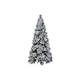 DKD Home Decor Árbol de Navidad Artificial Alpina Blanco PVC con Luz Cálida LED, Piñas, 1312 Ramas y 240 cm Alto