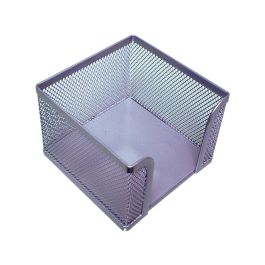 Soporte Taco De Papel Q-Connect Metalico Rejilla Plata 95x95x80 mm