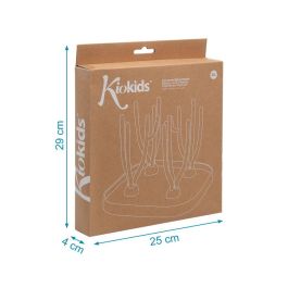 KioKids Escurre Biberones Desmontable Soporte de Secado para Biberones y Accesorios de Bebé Gris Compacto y Apto para Lavavajillas