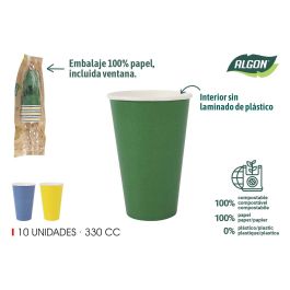 Algon Set 10 Vasos de Cartón Multicolor 330 cc (8 cm x 12 cm x 8 cm) (20 Unidades) Precio: 8.59000054. SKU: B1G7BF3YGS