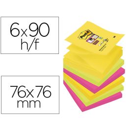 Bloc De Notas Adhesivas Quita Y Pon Post-It Super Sticky 76x76 mm Con 90 Hojas Pack De 6 Bloc Colores Surtidos Precio: 15.4759000968. SKU: B14547AS3K