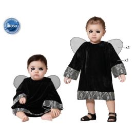 Disfraz Ángel Oscuro Con Alas Para Niña Bebé 24 Meses Halloween Negro Polyester