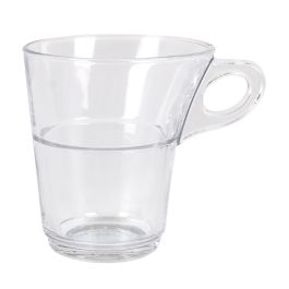 Duralex Set 6 Tazas de Café Apilables Transparentes Colección Caprice 22 cl