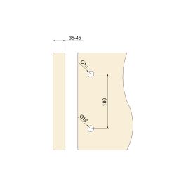 Emuca Tirador para puertas correderas colgadas de madera Pasadena, Longitud 240 mm, Intereje 180 mm, Acero, Negro texturizado