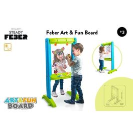 Feber Pizarra Art Tablero Divertido Doble Cara Incluye 4 Rotuladores 53,5x57,5x106 cm