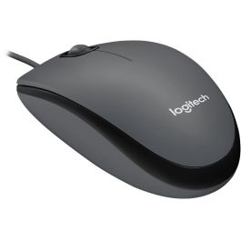 Logitech M90 Ratón con Cable USB Tipo-A Óptico 1000 DPI, Diseño Ambidiestro Tamaño Completo Plug & Play, Color Gris