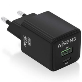 AISENS - CARGADOR GaN 30W, 1xUSB-C PD3.0 QC4.0, 1xUSB-A QC3.0, NEGRO Precio: 7.49999987. SKU: B12SS6PKJ6