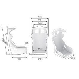 OMP Asiento Racing OMPHA0-0762-B01-071 RS-PT2 FIA 8855-1999 Negro Fibra de Vidrio