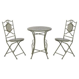 DKD Home Decor Mesa Terraza y Jardín Verde Amarillo Hierro Piedra Set 3 Piezas 60x71x60 cm Precio: 130.68999944. SKU: B1GZFCAH46