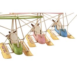 DKD Home Decor Vehiculo Decoracion Vintage Rosa Azul Metal 20.5 x 24 x 32.5 cm (3 Unidades)