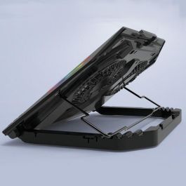 Conceptronic THYIA02B Soporte Base Refrigeración Portátiles Gaming 17" RGB 2 Ventiladores Silenciosos Pantalla LCD 4 Niveles USB Negro