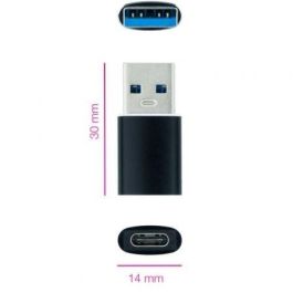 Nanocable 10.02.0012 Adaptador USB 3.1 USB-A Macho a USB-C Hembra para Carga y Datos, Función OTG, Plug & Play, Negro Nanocable 10.02.0012 Adaptador USB 3.1 USB-A Macho a USB-C Hembra para Carga y Datos, Función OTG, Plug & Play, Negro